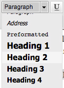 Creating H2 and H3 in WordPress Editor