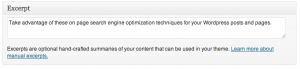 Optimizing your WordPress Page with the Excerpt