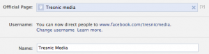 Facebook Username Settings