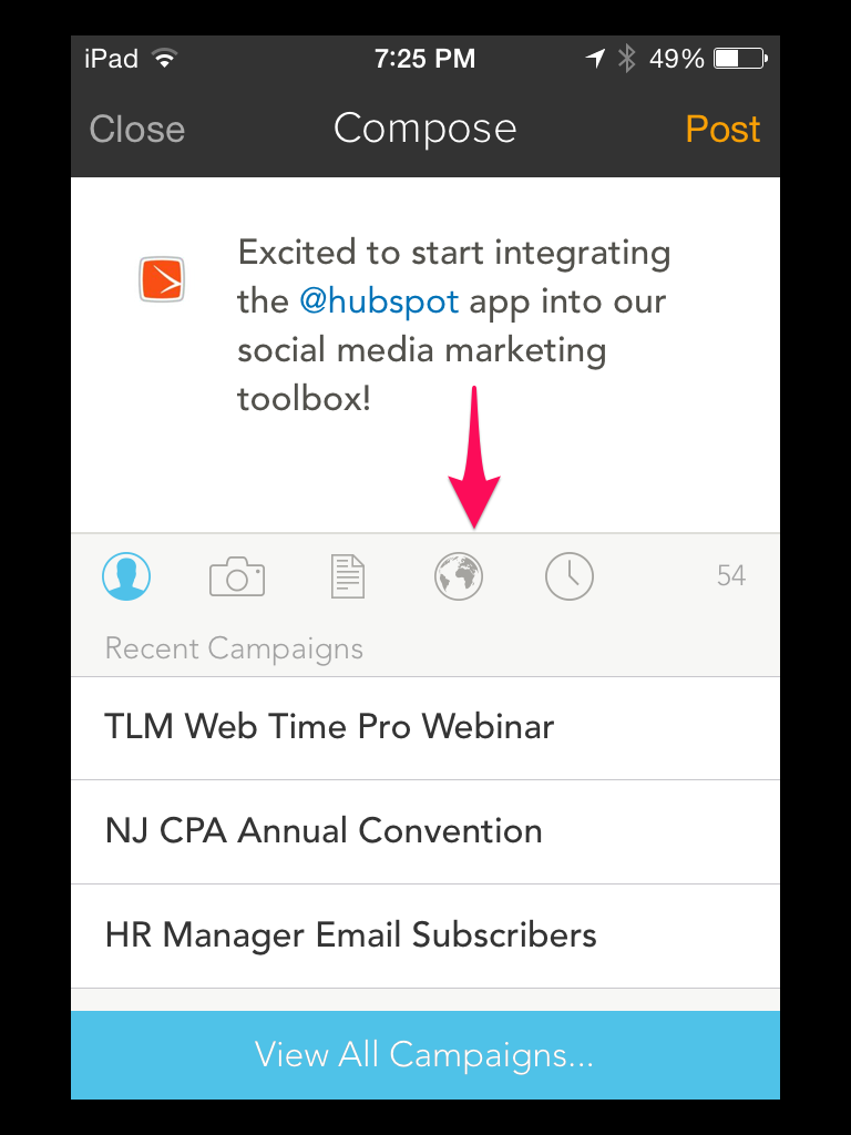 Add your social media post to a Hubspot campaign
