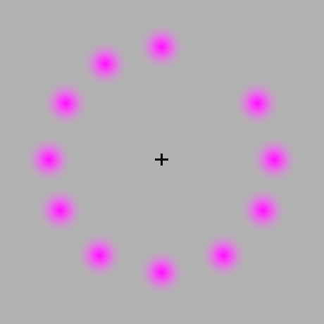 pink to green dot illusion